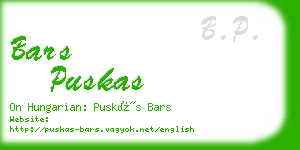 bars puskas business card